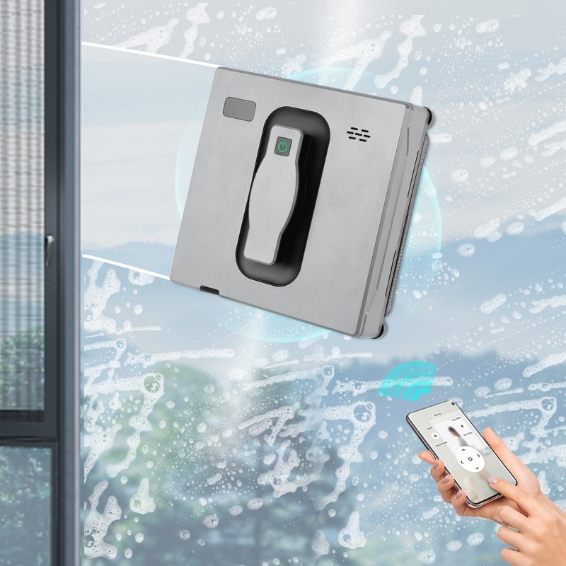 Automatic Window Vacuum Cleaner Cleaning Robot With Remote Auto Water Spray 65dB gallery
