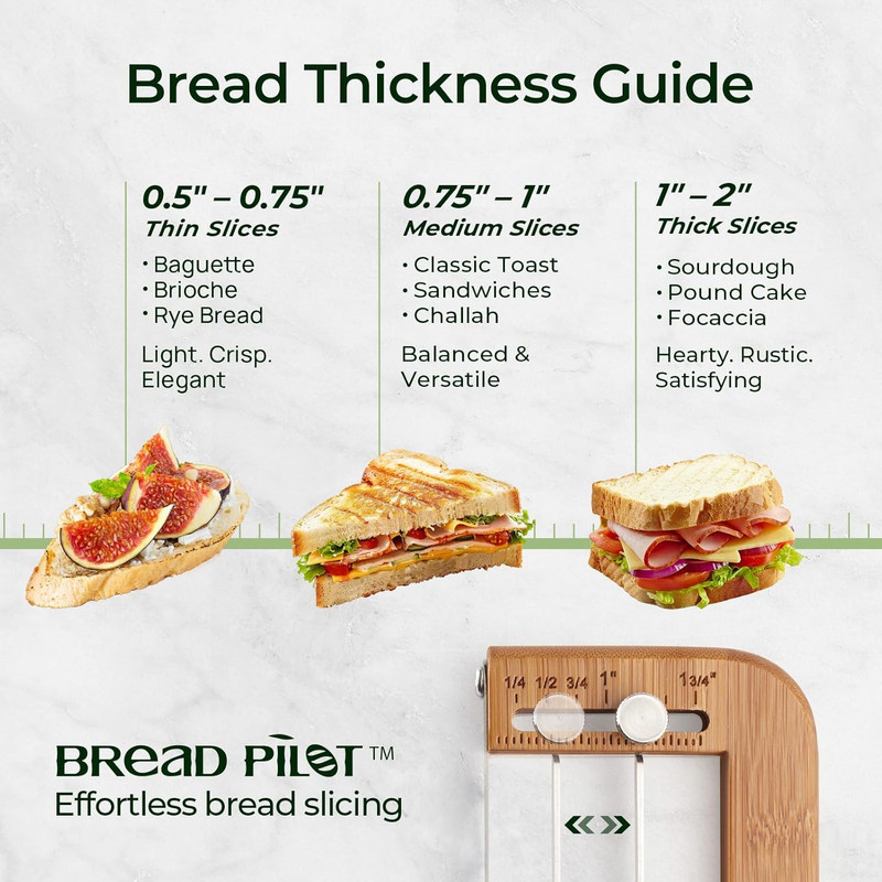 Bread Pilot Adjustable Bread – Upgraded Bread Slicer for Homemade gallery