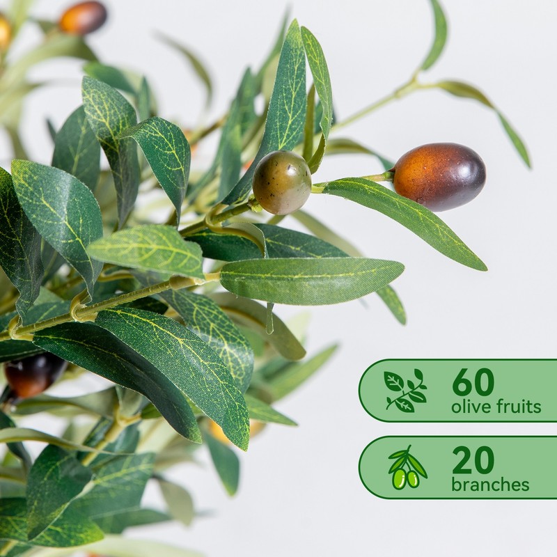 NOVAROOT 6FT Tall Olive Trees Artificial Indoor Faux Natural Wood Trunk Lifeli gallery