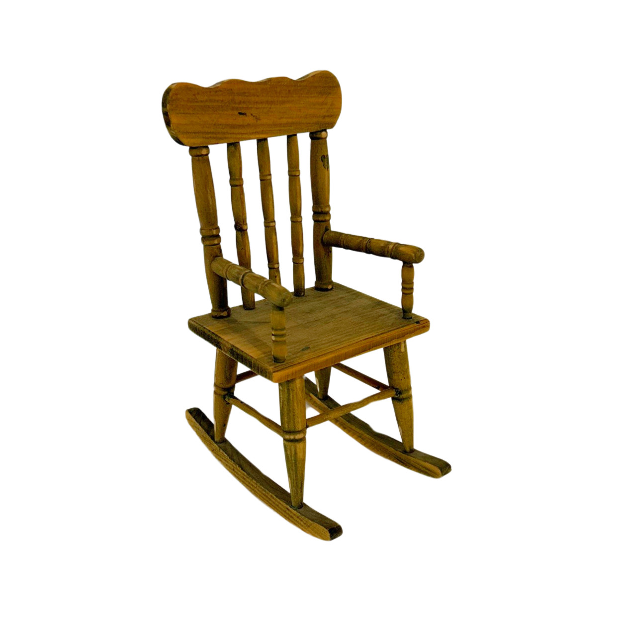 Decorative Mini Wood Rocking Chair – Rustic Vintage Charm – 10" Tall gallery