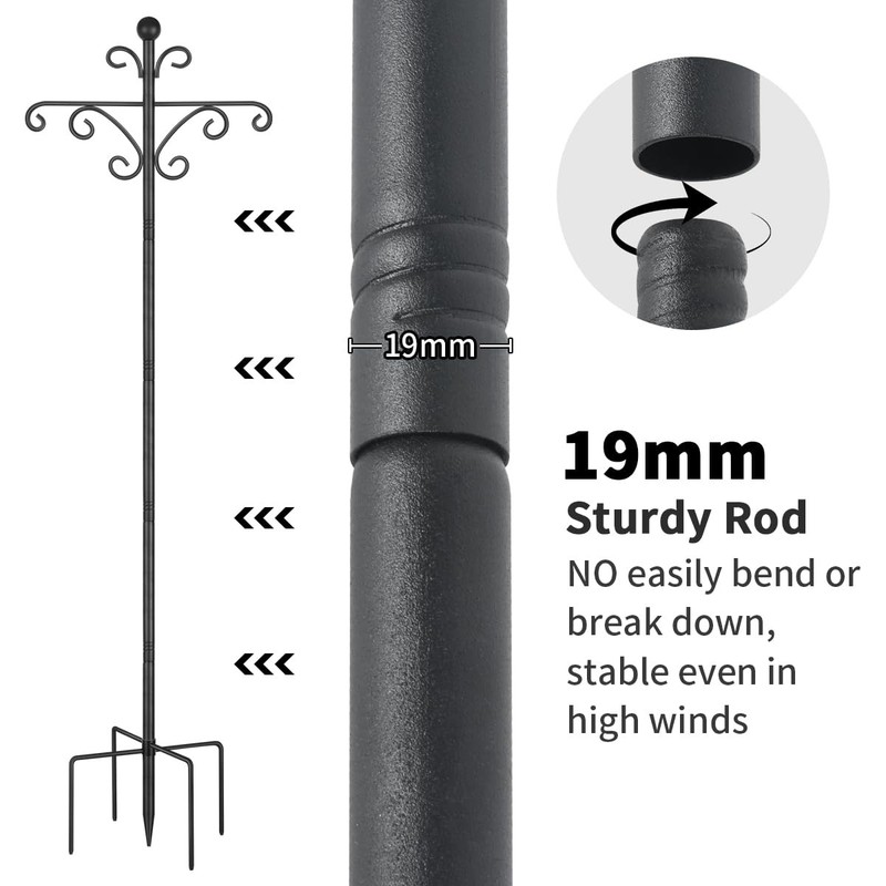 Bird Feeder Pole, 92inch Shepherds Hooks for Outdoor Heavy Duty Bird Feeder gallery