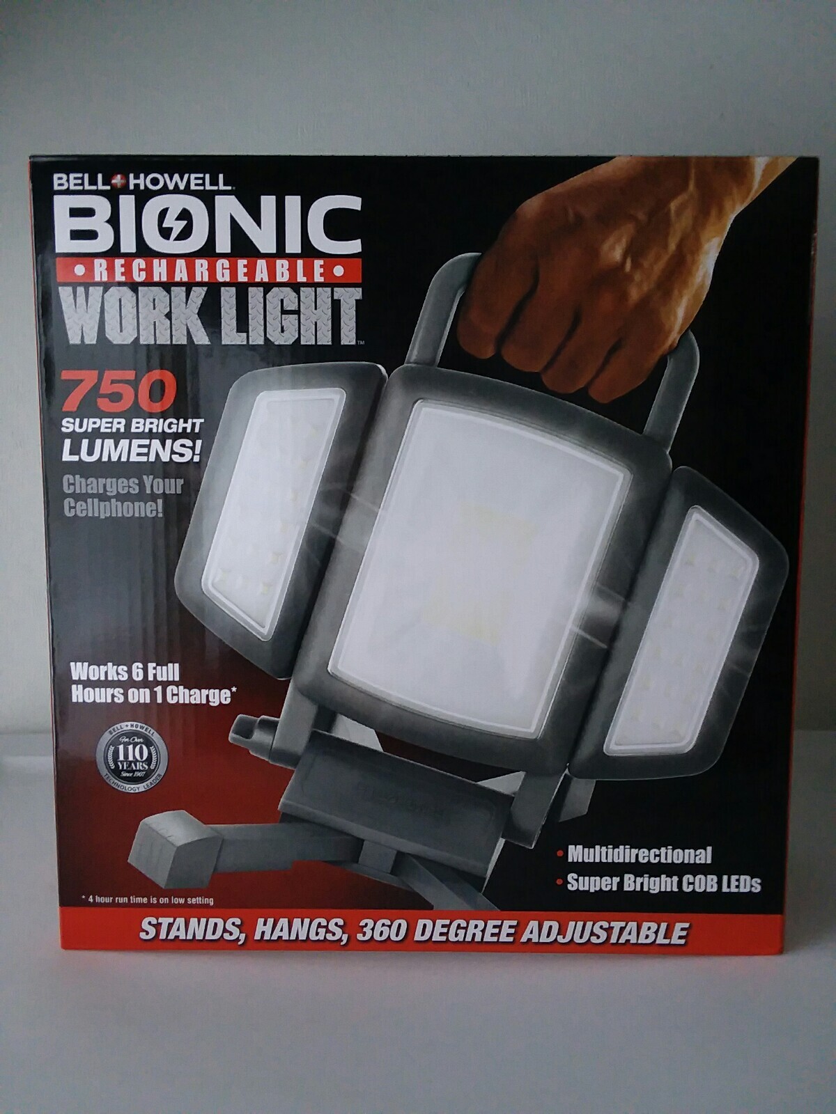 Bell and Howell Bionic Rechargeable Work Light 750 Lumens gallery