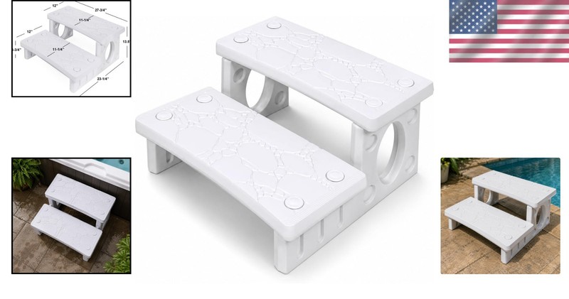 Weatherproof Multi-Purpose Spa Steps - Durable & Lightweight Design in White gallery
