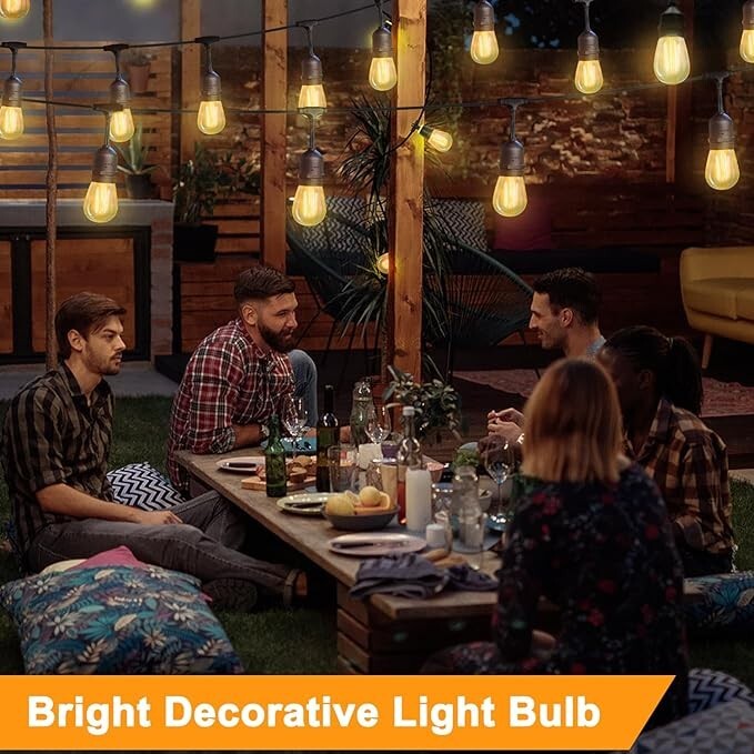 Waterproof S14 LEDLight Bulbs In&Outdoor StringLights Replacement E26 Base-25pcs gallery