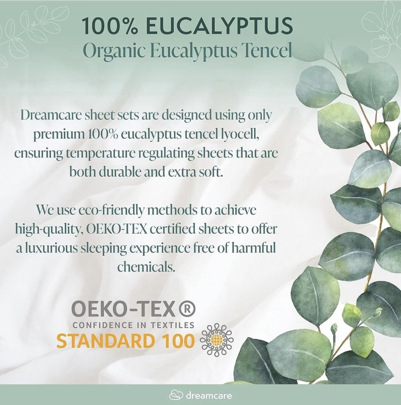 Dream care 100% Eucalyptus Sheets, Queen Bed Sheet Set, Tencel, Lyocell gallery