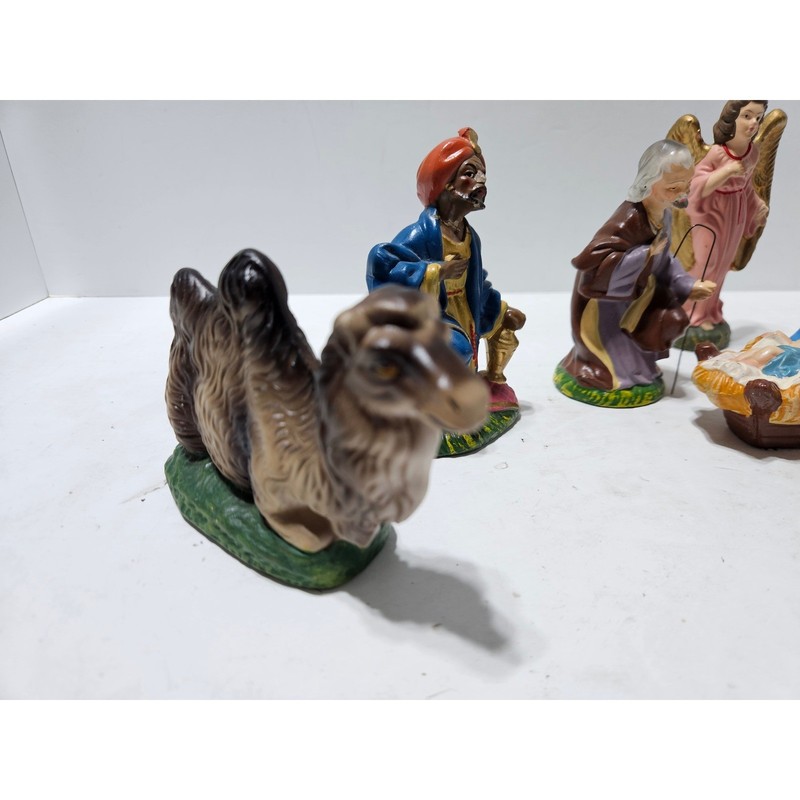 Woolworth Nativity Set Small Multicolor Vintage 11 Piece Chalkware Japan gallery