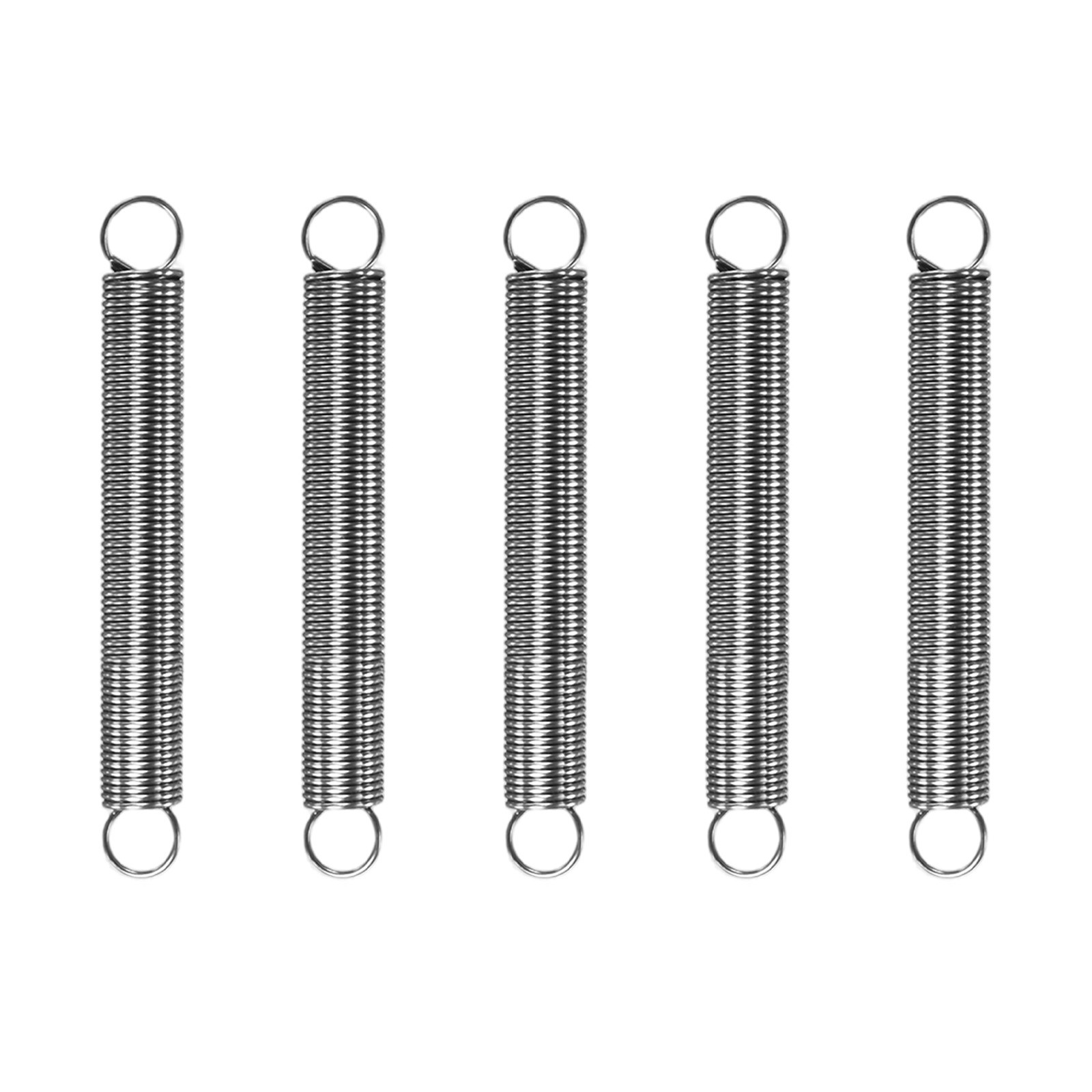 5-Pack Extension Springs, 50mm Length 6mm OD [Silver Tone, 0.6mm Wire Size] gallery