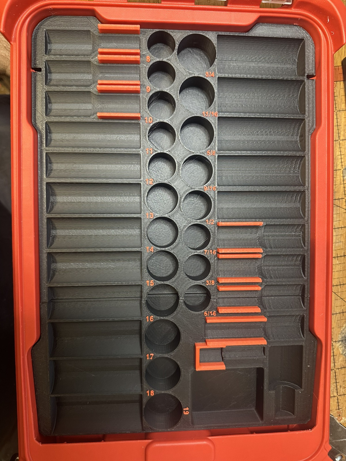 Milwaukee 3/8 inch 43 pc Impact Socket Packout Tray (Insert Tray only) gallery