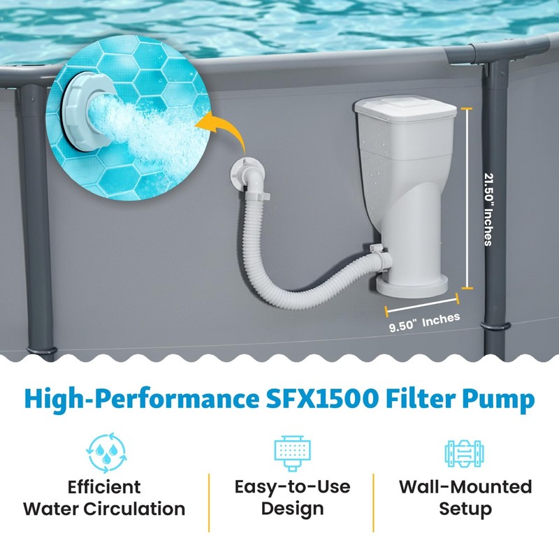 2-in-1 Filter Pump & Skimmer System 1500 GPH for Above Ground Pools - Pool Clean gallery