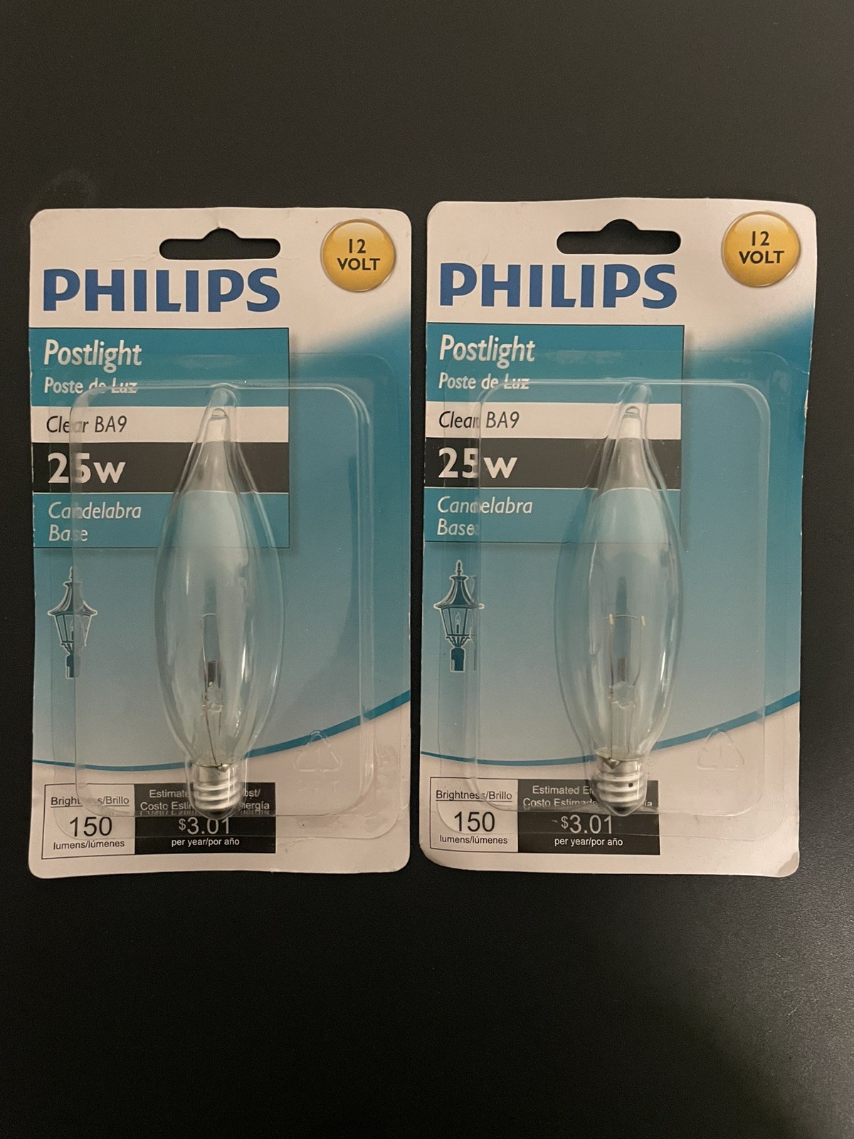 Philips Postlight Candelabra Base, Clear BA9, 25W Light Bulb, 150 Lumens gallery