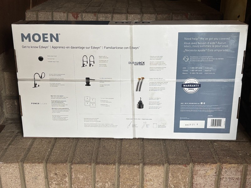 MOEN Edwyn 87807BL Single Handle Deck-mount Pull-down Kitchen Faucet in Matte gallery