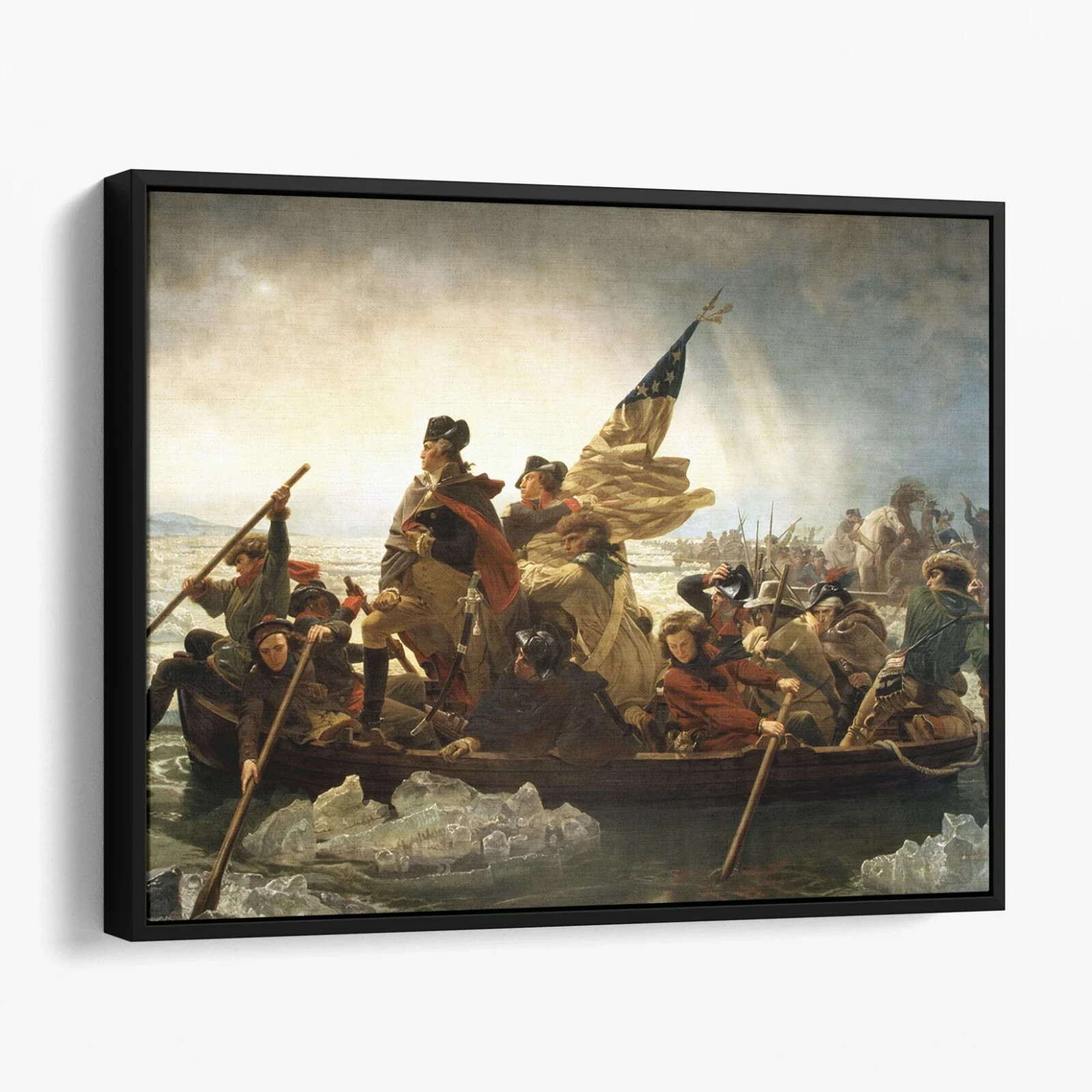 Washington Crossing The Delaware Painting America History Canvas Print Wall Art gallery