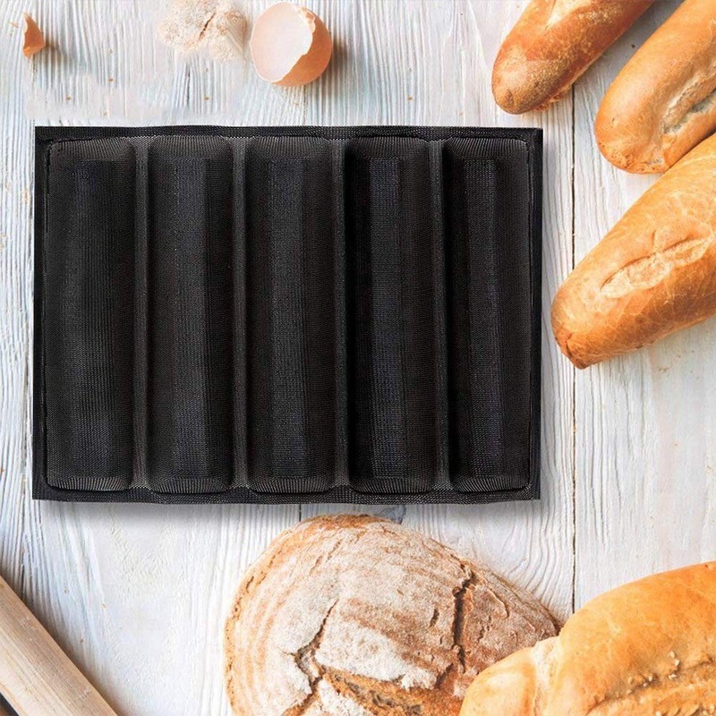 Silicone Perforated Baking Forms 5 Loaf French Baguette Bread Pan Food Mat gallery