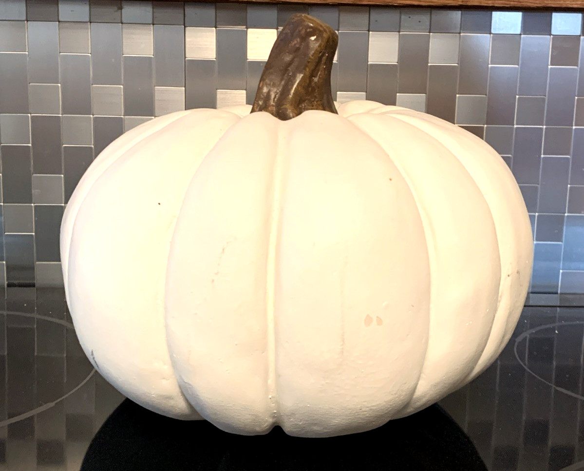 Pumpkin 4.5 Pounds Ivory Ceramic Fall Thanksgiving Halloween Home Decor 10x11 gallery