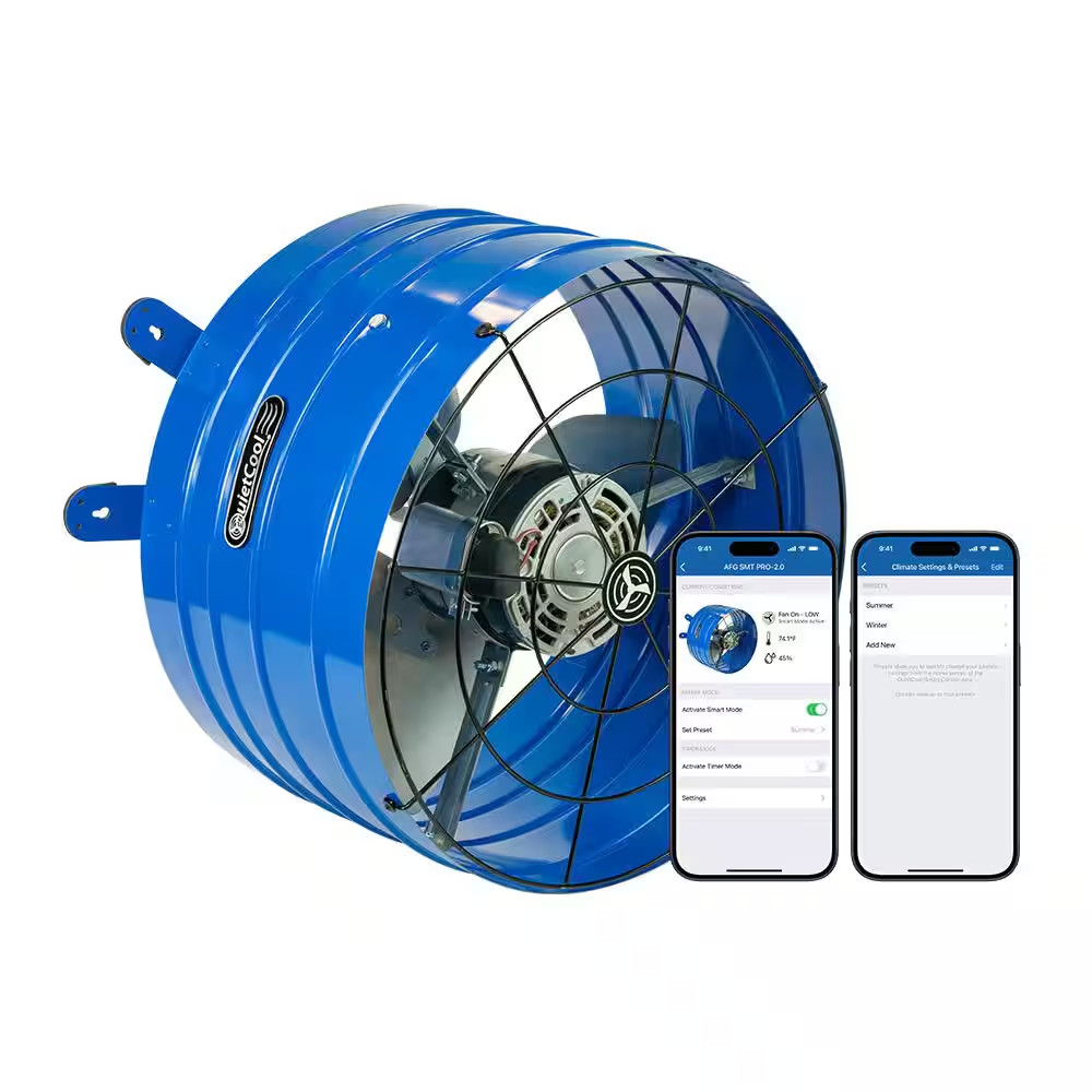 1945 CFM Smart App Controlled 2-Speed Gable Mount Electric Attic Fan gallery