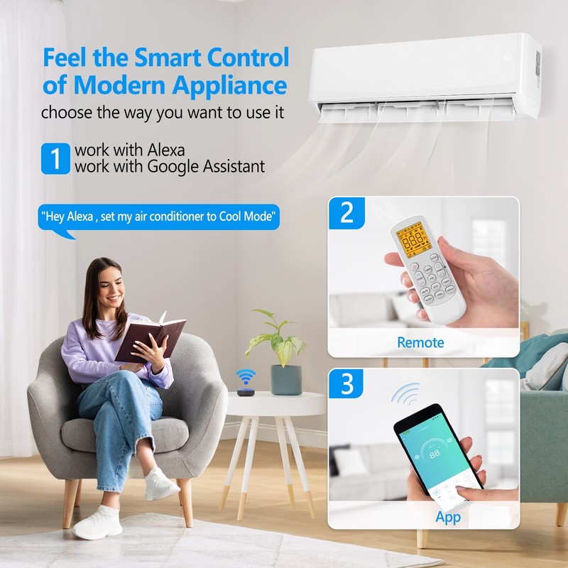 18,000 BTU Mini Split Air Conditioner Heat Pump 230V Dehumidify 23 SEER2 Home gallery