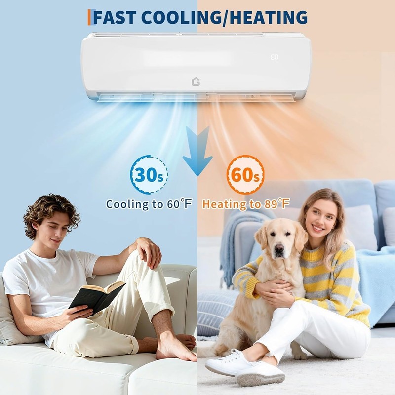 18,000 BTU Mini Split Air Conditioner 19 SEER2 High Efficiency Inverter AC Unit gallery