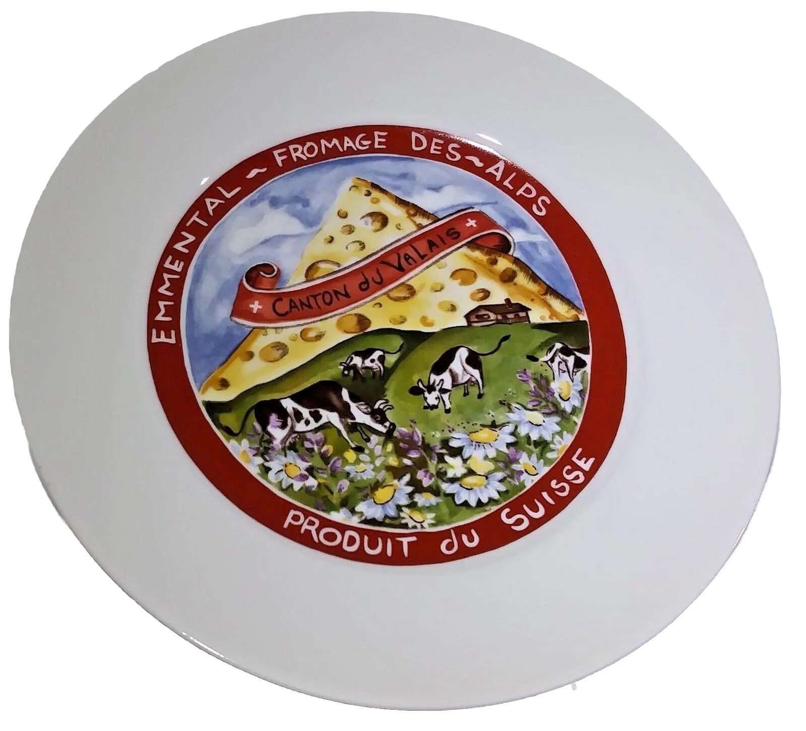 Restoration Hardware Canton du Valais Cheese Plate 7 1/2" Cows Suisse Fromage gallery