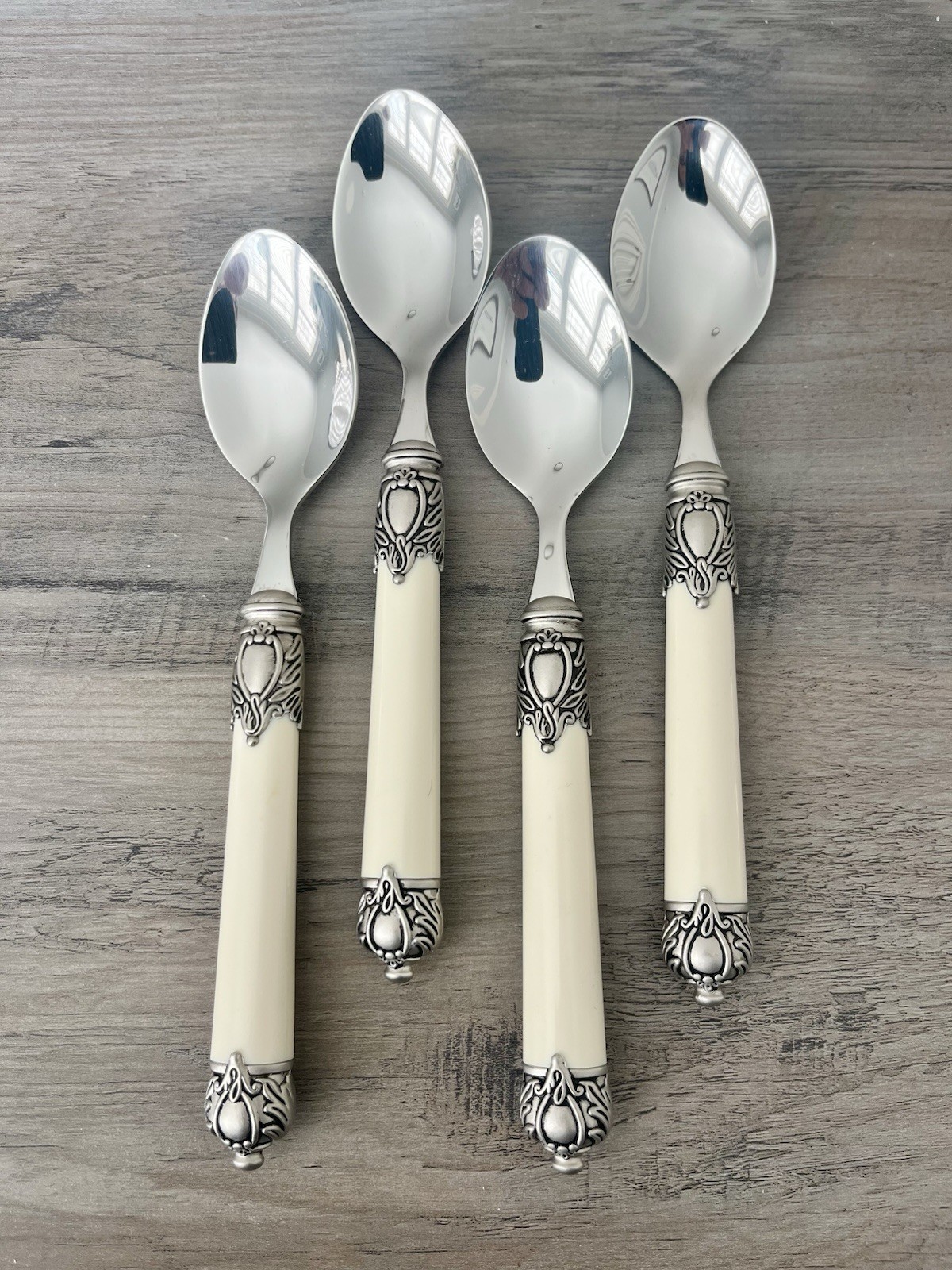 Set of 4 Home Essentials RENAISSANCE Teaspoons 7-3/4” Ivory NEW gallery