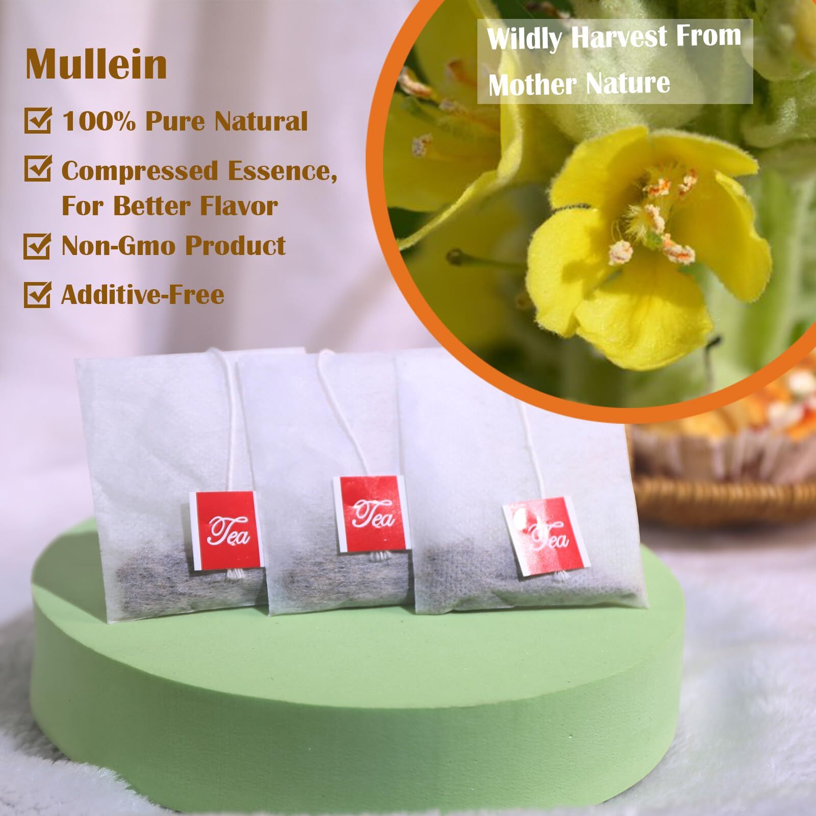 TEARELAE - Mullein Tea Bags For Lungs - 2.65 oz/75g 3g X 25 Bags - 100% Pure ... gallery