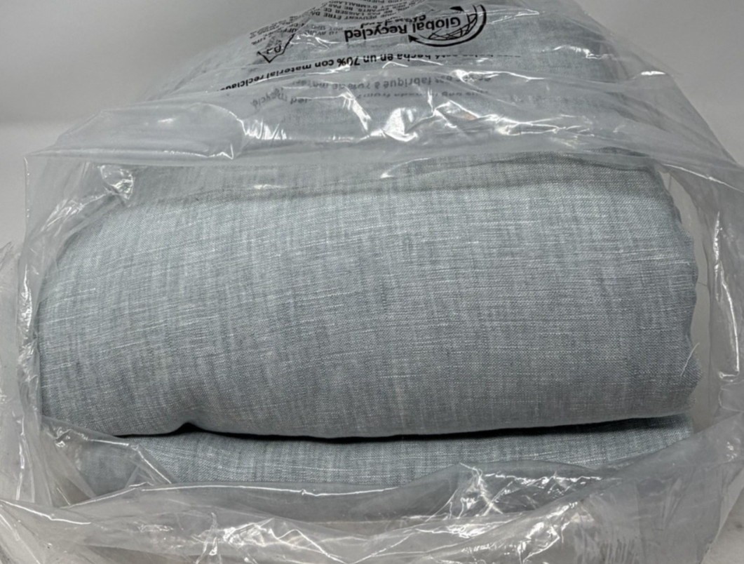 Pottery Barn Belgian Flax Linen Doublewide Blackout Drape 100x108 Mineral Blue gallery