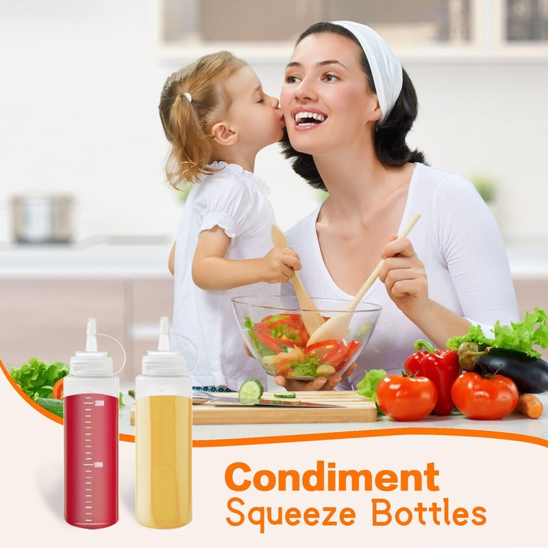 12 Pack 8 oz Plastic Squeeze Bottles Multipurpose Squirt Bottles for Ketchup,... gallery