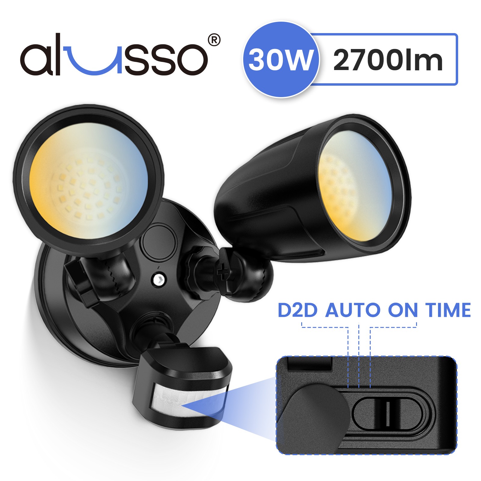 2700lm LED Security Light D2D/PIR Motion Sensor 3CCT Outdoor Yard Walllight 30W gallery