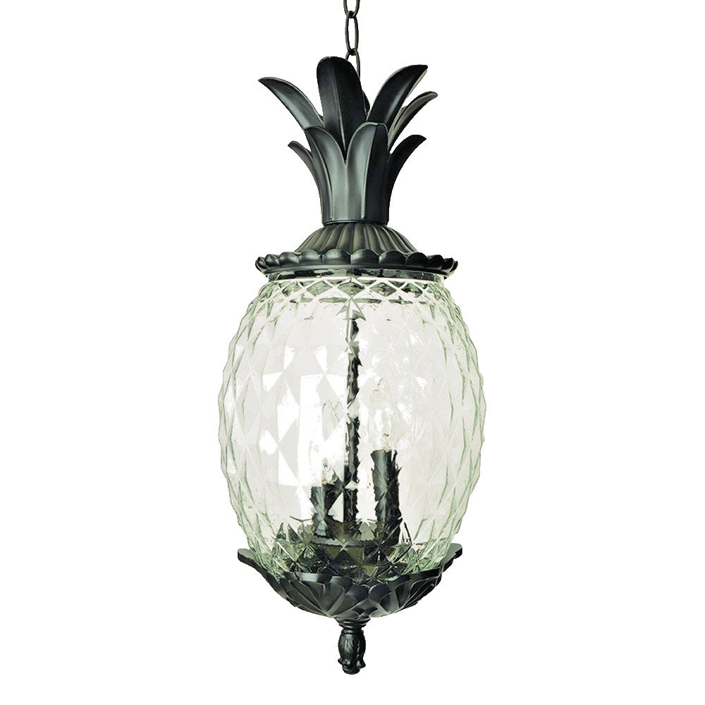 3-Light Black Coral pineapple-shaped Hanging Light gallery