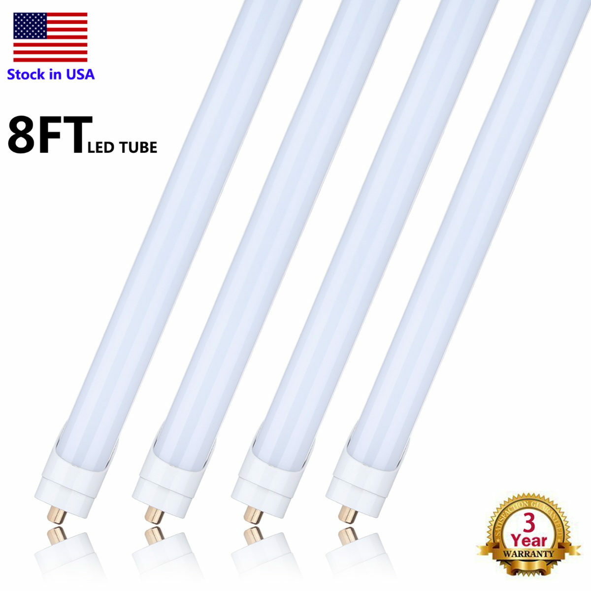4-100Pack T8 8ft LED Tube Light Single Pin FA8 Fluorescent Replacement Shop Bulb gallery