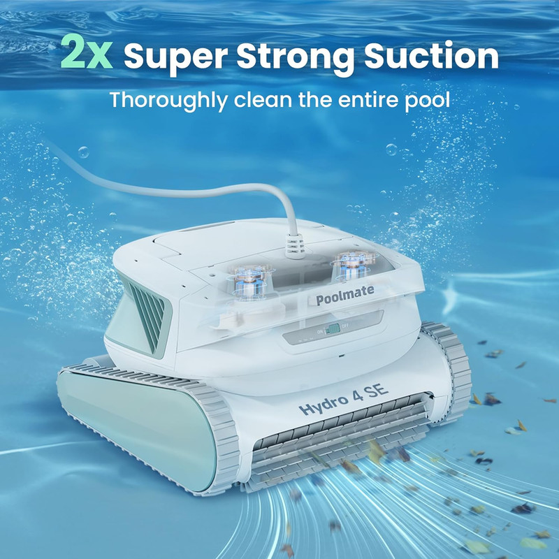 Poolmate Hydro 4 SE Corded Robotic Pool Cleaner, 150W 180Μm Class Basket Filter gallery