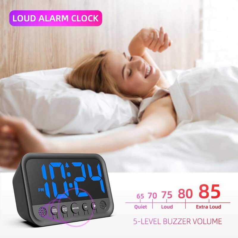 Super Extremely Extra Loud Alarm Clock for Very Heavy Sleeper Battery Backup NEW gallery