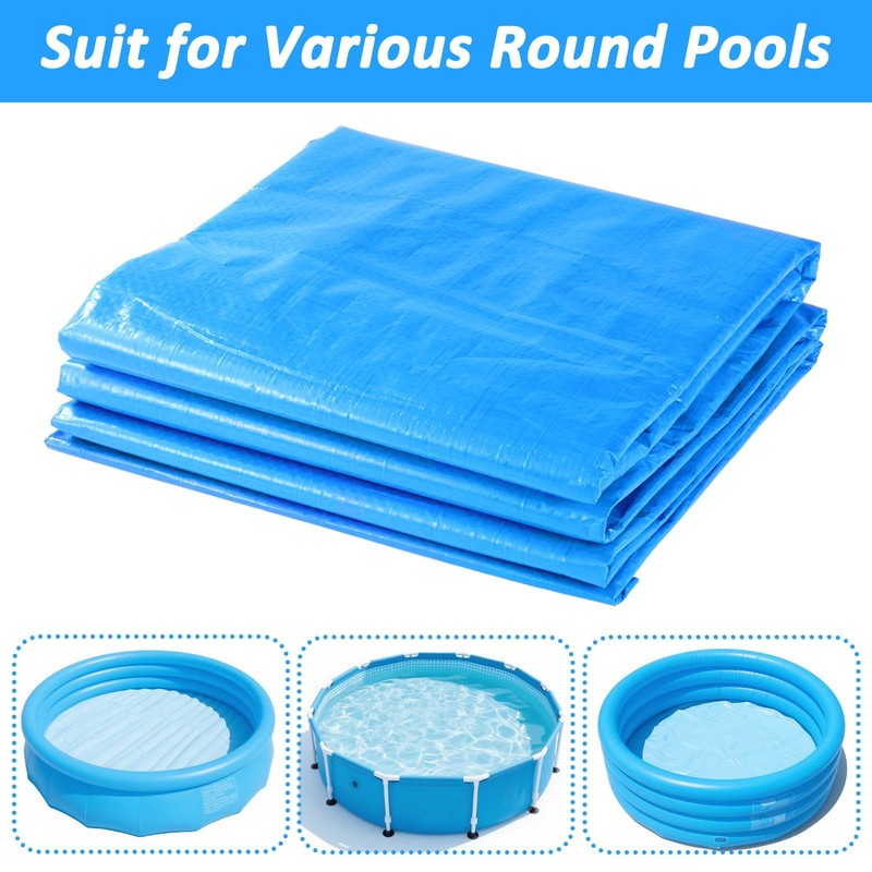 10FT Round Inflatable Above Ground Pool Cover，Round Pool Cover with Drawstrin... gallery