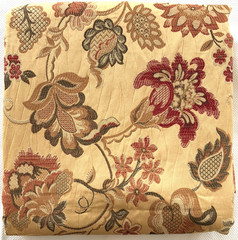 Jacobean Garden Tapestry Gold Double-Sided Fabric Jacquard Throw 52×52 – 2.8 Yds