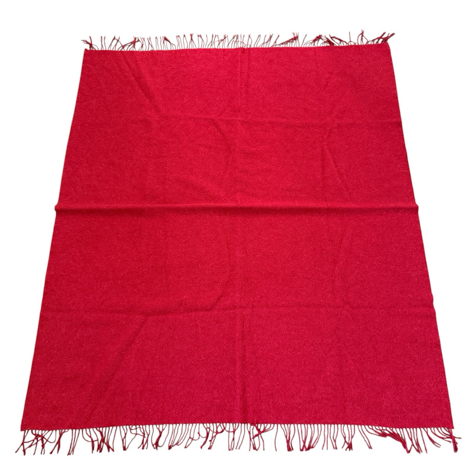 Alicia Adams Alpaca Blend Classic Throw Solid Red Fringe Wool Cozy Cabin 68 X 55 gallery
