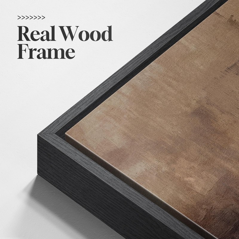 Wall Art Extra Large Framed Brown Black Abstract Modern Canvas 40x60 In gallery