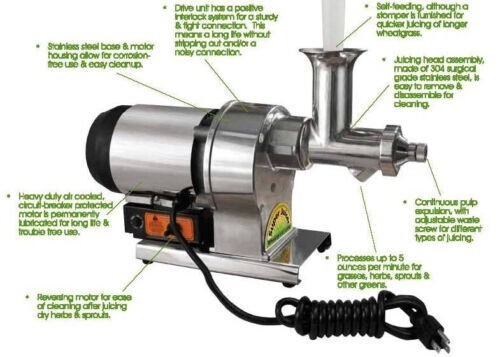 Samson Super Juicer, Stainless Steel, Commercial Grade, 220/240 Voltage gallery