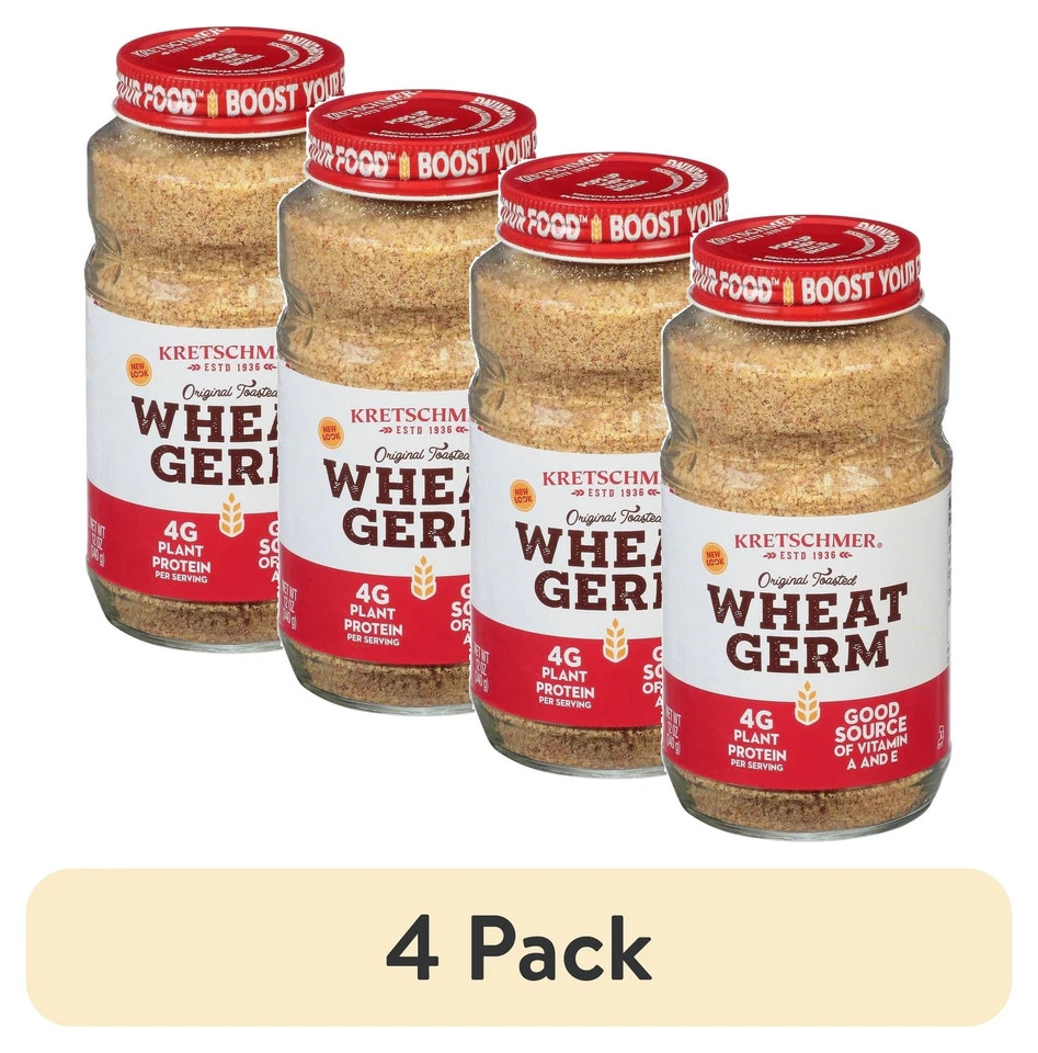 4 Pack Kretschmer Original Toasted Wheat Germ 12 oz - Nutrient-Rich Superfood