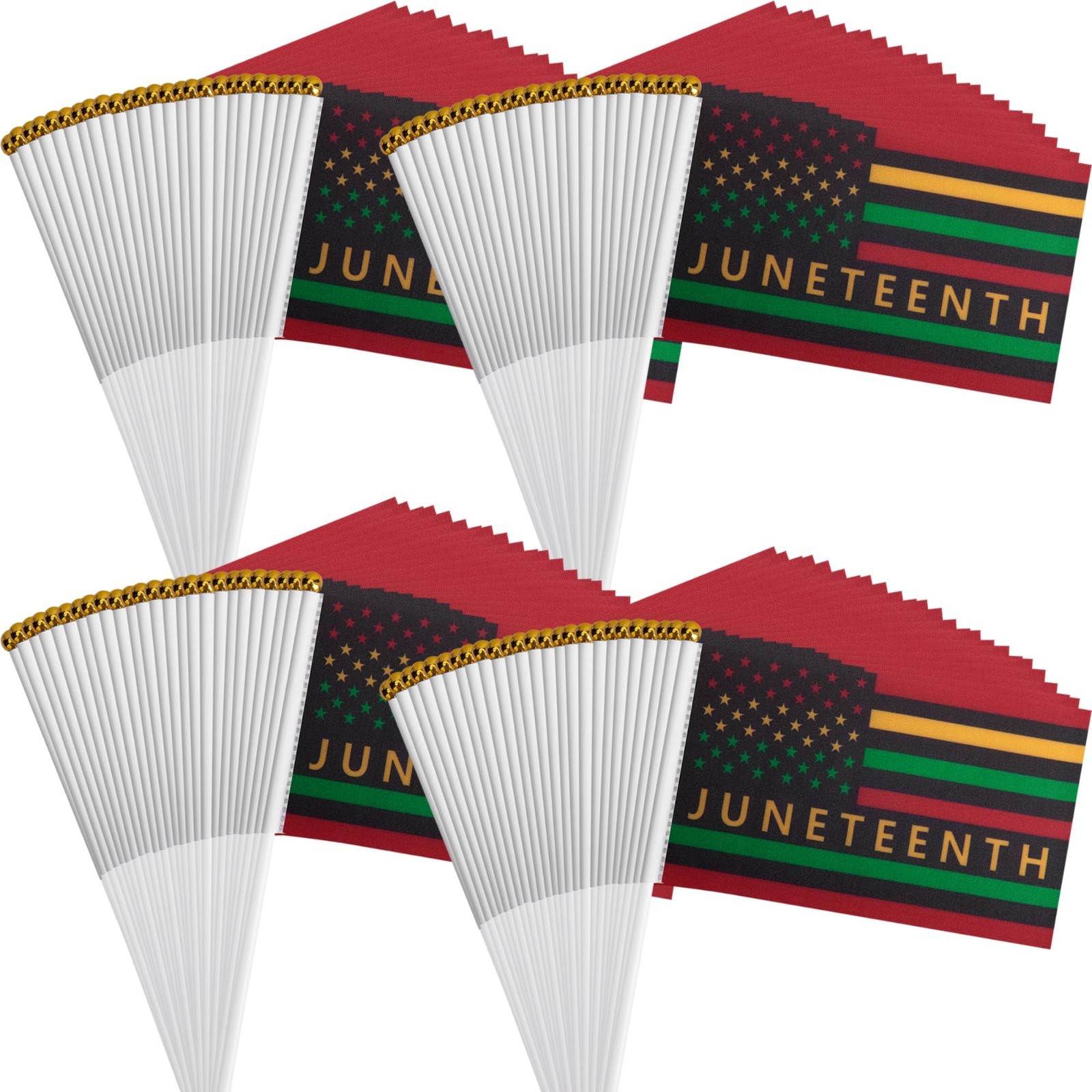 100 Pack Mini Juneteenth Handheld Flags - Celebrate Freedom, Party Decorations, gallery