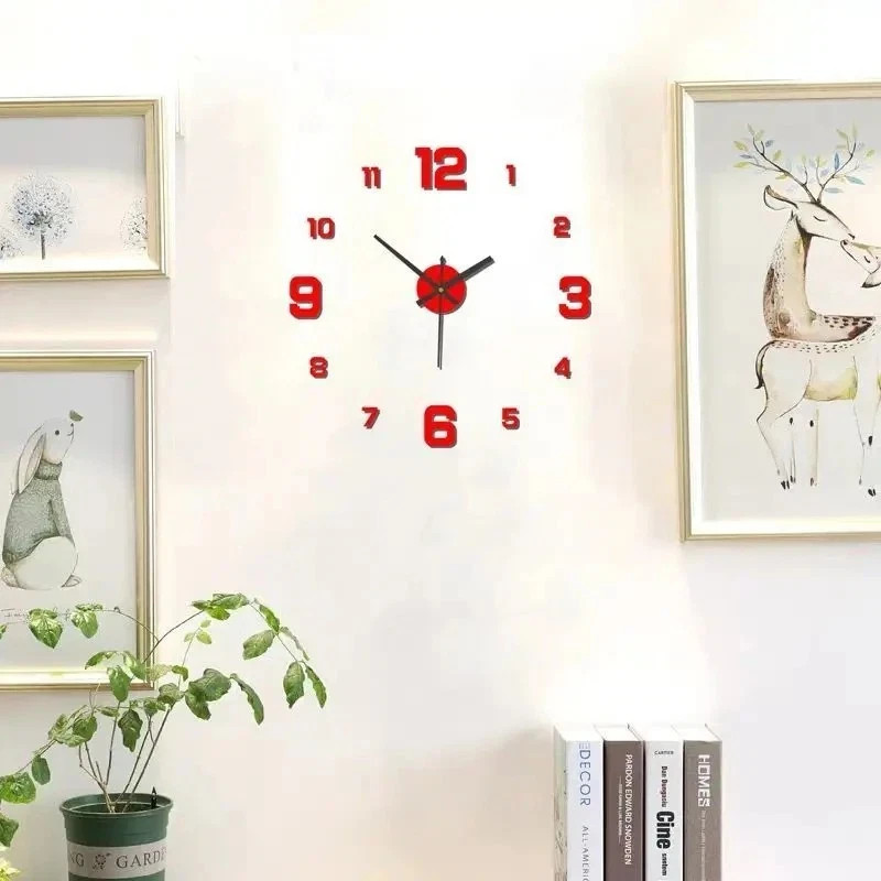 DIY Frameless Wall Clock Silent Large 3D Wall Decor Living Room Office gallery