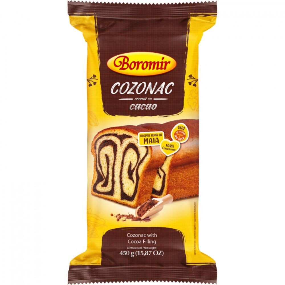 Boromir Cozonac Cocoa Filling Swirl Cake European Sweet Bread 450 g 15 Oz gallery