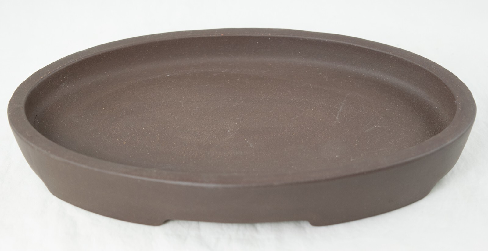 Oval Zisha Suiban Tray for Bonsai Tree, Bonseki, and Suiseki Rock 9"X 6"X 1.25" gallery
