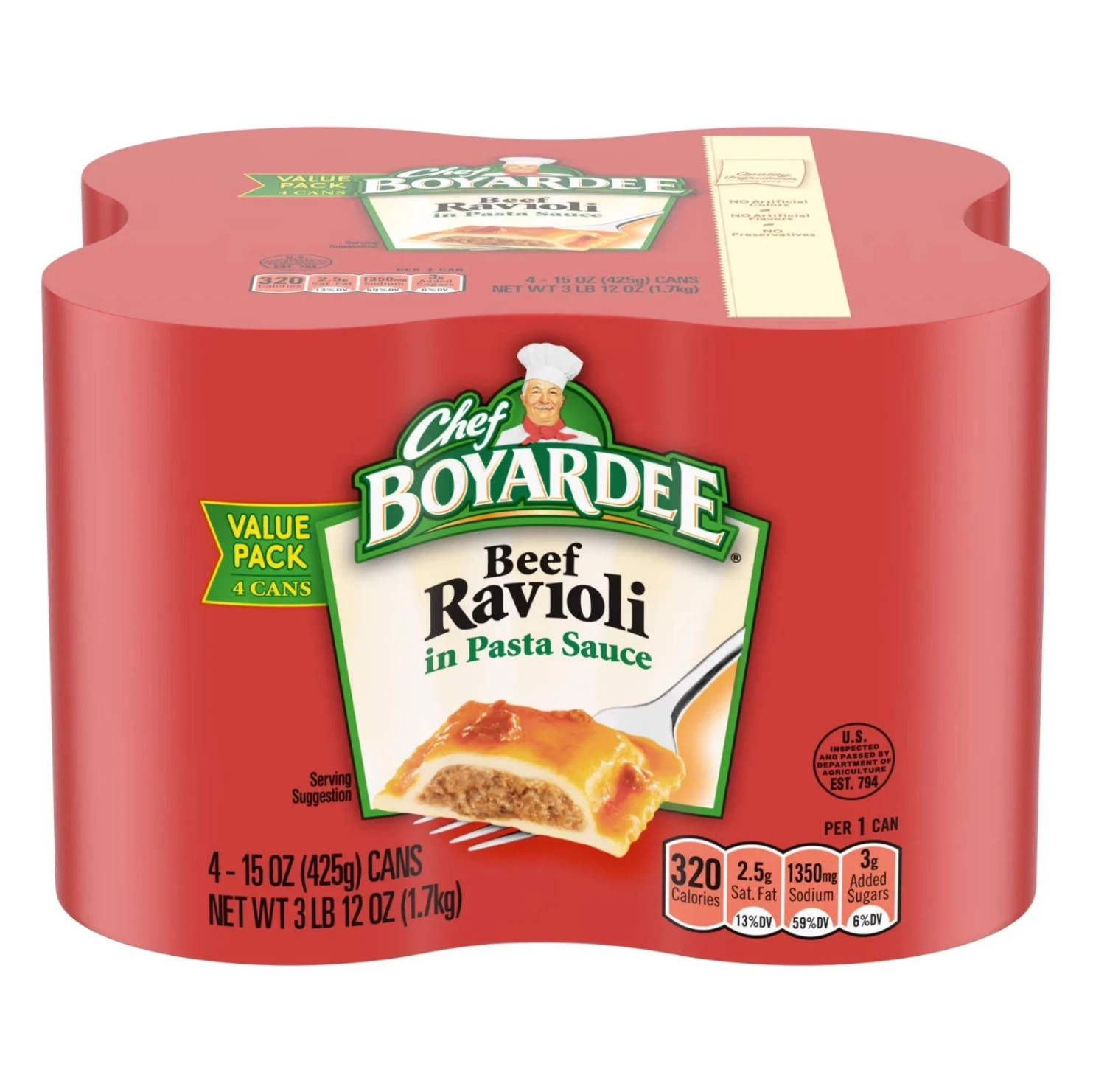 Chef Boyardee Beef Ravioli, 15 Oz, 4 Pack FREE SHIPPING gallery