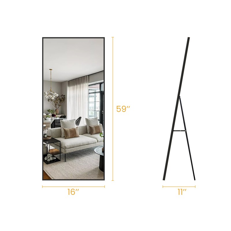 Full Length Mirror Horizontal/vertical Stand/Hang/Lean Wall-mounted For bathroom gallery