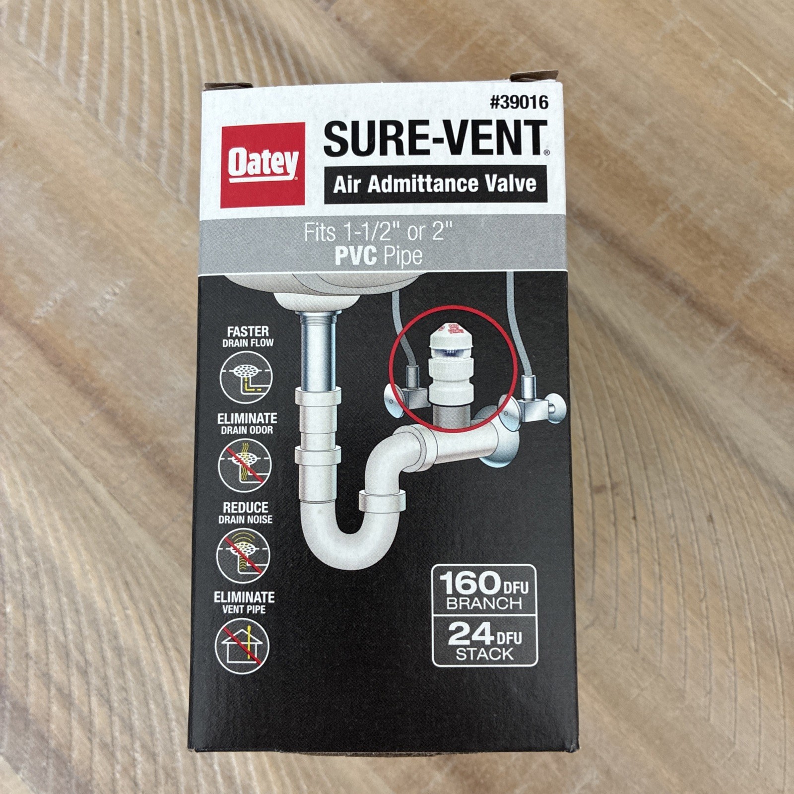 OATEY 39016 USA MADE 2" 1 1/2" SURE VENT PLUMBING AIR ADMITTANCE PVC gallery
