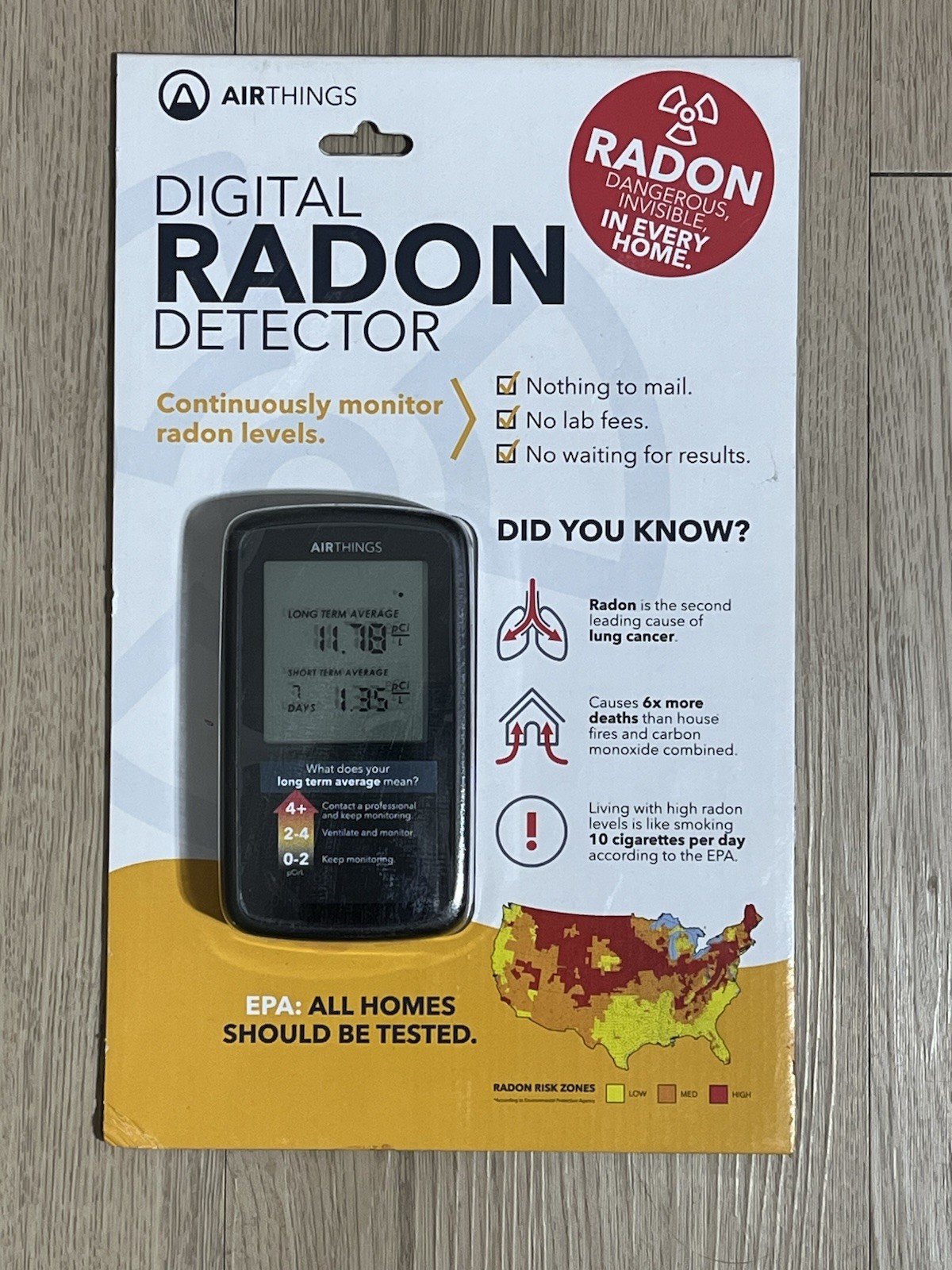 AirThings Portable Handheld Digital RADON Detector! 2350 Home Basement BRAND NEW gallery