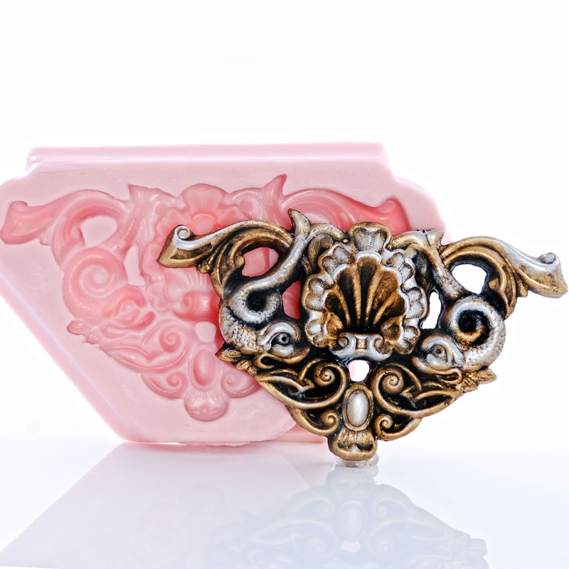 Scroll work Silicone Mold Fondant Chocolate Sugar Resin Polymer Clay Metal (749) gallery