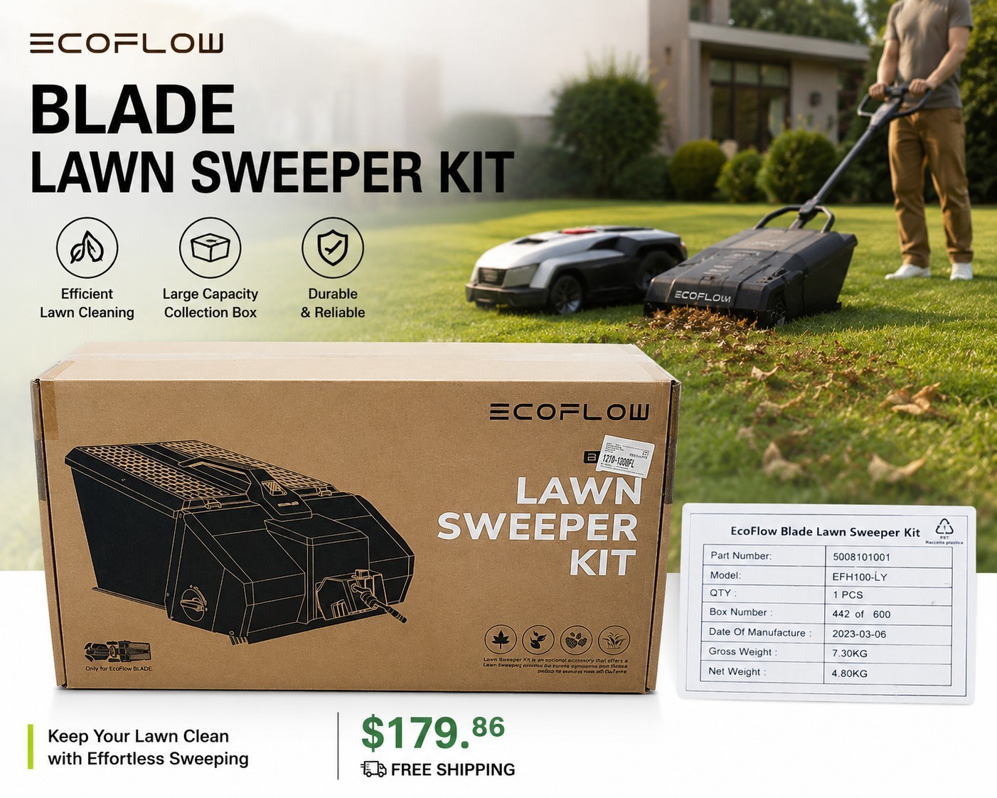 ECOFLOW BLADE LAWN SWEEPER KIT FOR ELECTRIC ROBOTIC LAWN MOWER gallery