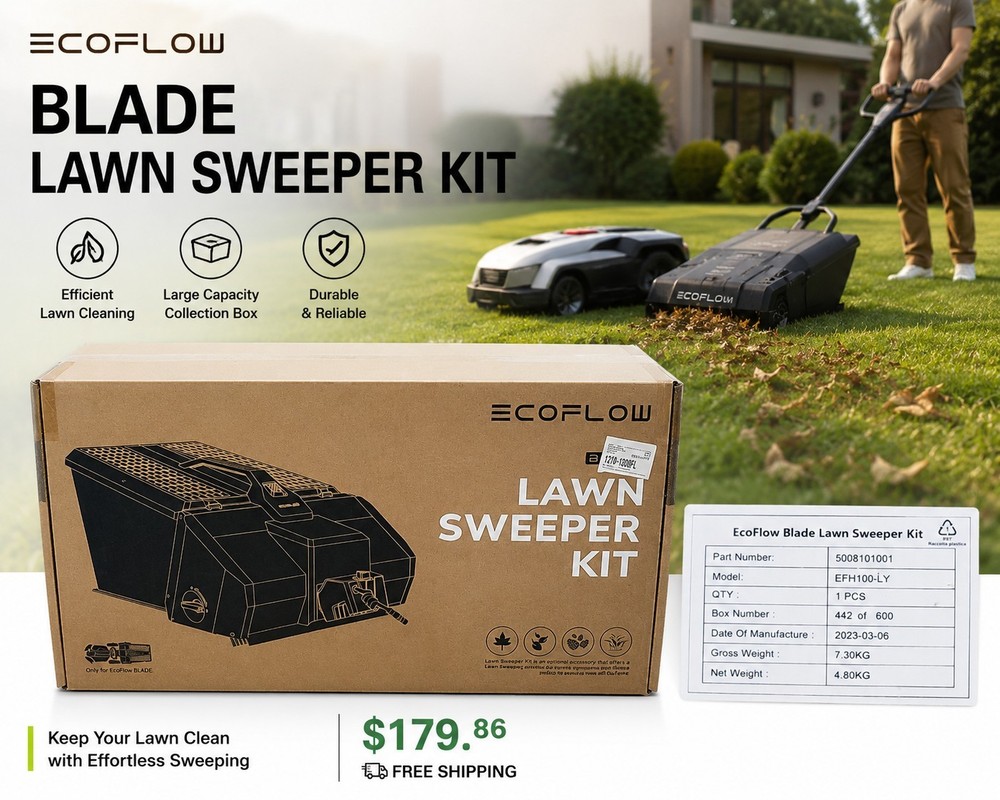 ECOFLOW BLADE LAWN SWEEPER KIT FOR ELECTRIC ROBOTIC LAWN MOWER