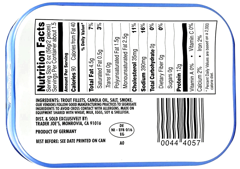 10 Cans TRADER JOE's Trout Fillets-Hardwood Smoked-Skinless in Oil-BEST 12/2030 gallery