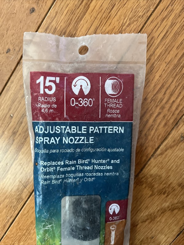 ORBIT 15’ Radius Adjustable Pattern Spray Nozzle - Female Thread, 0-360 gallery